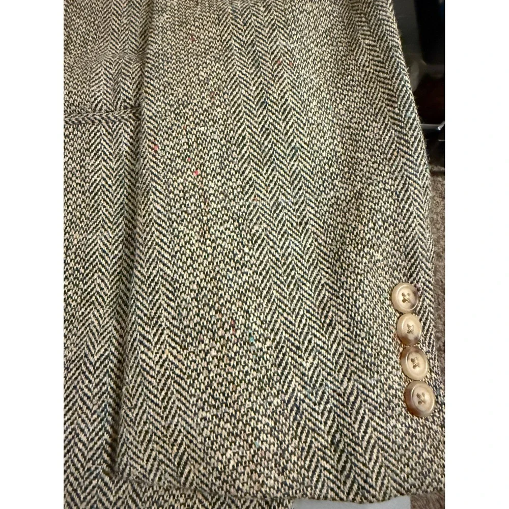 Polo Ralph Lauren Mens Herringbone Tweed‎ Blazer Sport Coat Tan Brown USA Made